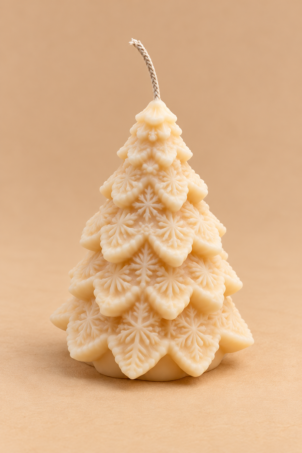 Bougie Sapin aux Flocons de Neige – Bougie moulée de Noël