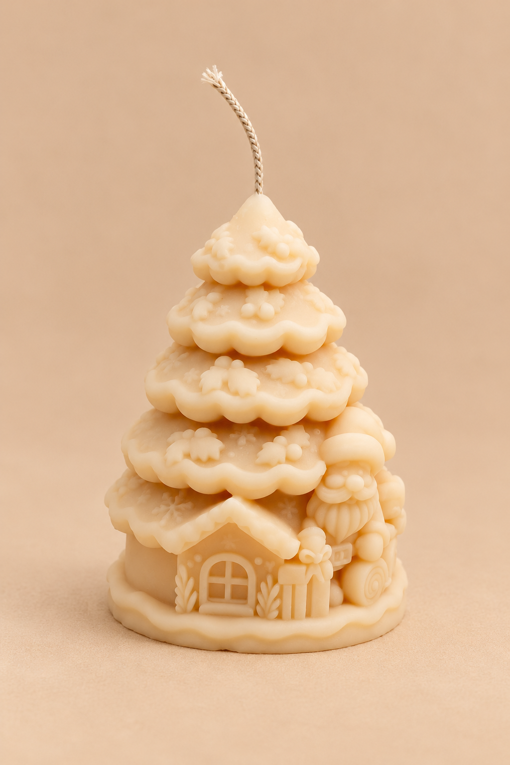Bougie Le Sapin du Père Noël – Grande scène de Noël moulée 180 g