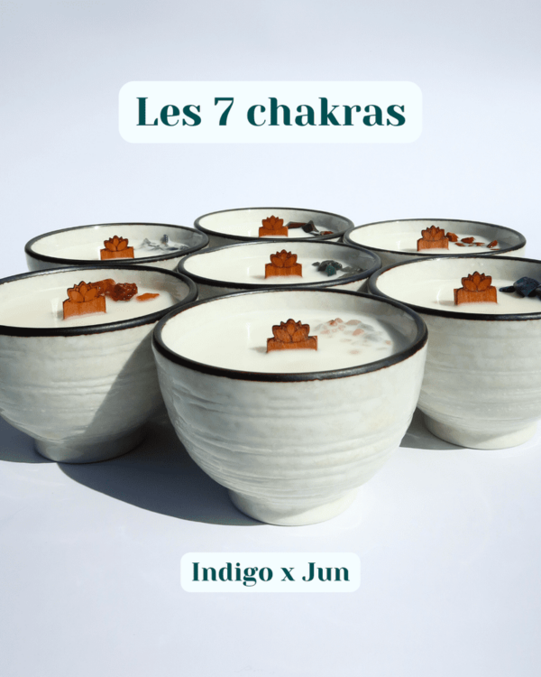 les 7 chakras bougies indigo